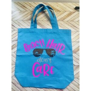 Canvas Tote Carry "Beach Hair Don't Care"